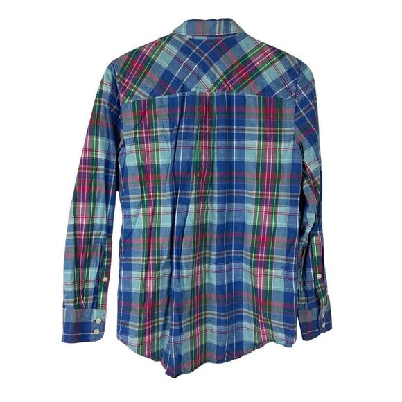 J. Crew Collared Button Front Plaid Top size Small - Picture 2 of 7